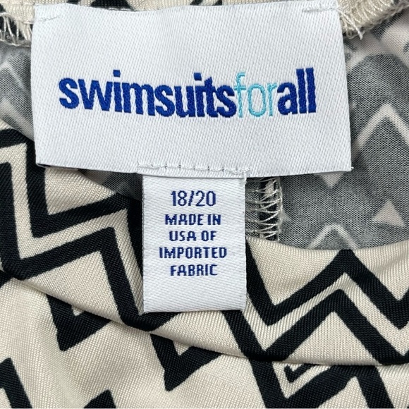 Swimsuits For All Dress Womens 18/20 Cream‎ Black Chevron Pattern Sleeveless - Picture 8 of 10